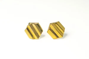 Dior Women Yellow Gold Art Deco Style Hexagon Clip-on Earrings - Picture 1 of 10