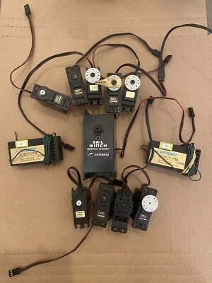 Lot of Airtronics Components -9 Servos And 2 dual FM Receivers - Sail Untested! - Image 1 of 4