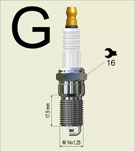 4 pieces 150 141 020 Nology Silver Spark Plug M14x1.25-17.5mm reach, 5/8" Hex - Picture 1 of 4
