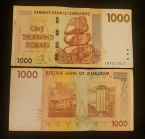 Zimbabwe 1000 Dollar Note - 2007 circulated It.# E-39 (1 Note Per Order) - Picture 1 of 1