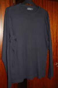 Mens Long Sleeved Navy Cotton T Shirt Crew Neck by Easy  Size S