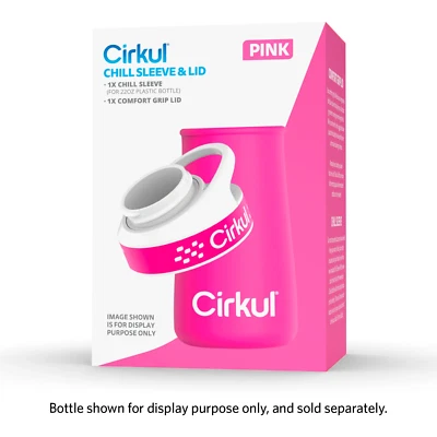 Novo em folha Cirkul Chill Sleeve & Comfort-Grip Lid para garrafa de 22 oz - Rosa - Imagem 1 de 4