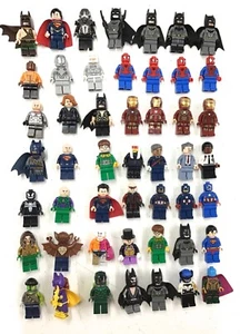 LEGO LOT OF 49 SUPER HERO MINIFIGURES BATMAN IRON MAN DC MARVEL COMICS HUGE MIX - Picture 1 of 1