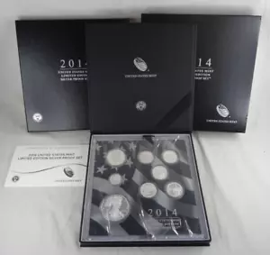 2014 Limited Edition Silver Proof Set US Mint 8 Coins OGP American Silver Eagle - Picture 1 of 6