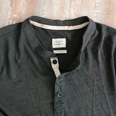 Rag & Bone henley shirt Size S Mens long sleeve charcoal cotton - Image 1 of 4