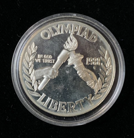 1988 S United States Olympic Coin Silver Dollar $1  (717-1) Cover