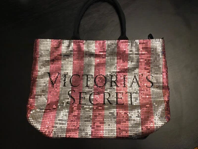 Victoria's Secret Sequence Logo Tote Bag Purse Beach Bag Over Night - Image 1 of 4