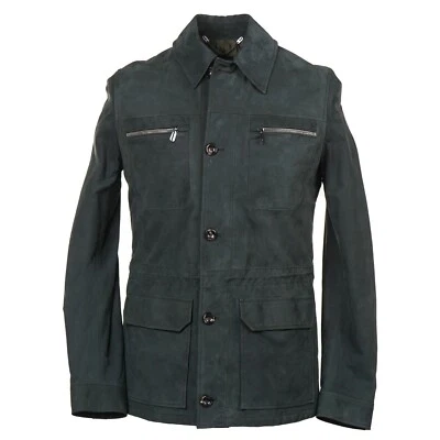 Chaqueta de Campo Cesare Attolini Slim-Fit Verde Oscuro Napa Gamuza M Nueva con Etiquetas $6250 Foto 1 de 4