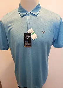 New Men's L Callaway Opti-Dri Performance Blue Grotto Golf Polo Shirt - Picture 1 of 5