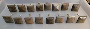 Drawer Cabinet Knobs Pulls w/Screws 16 Vintage Hammered Look Metal 1 3/8" dia - Picture 1 of 6