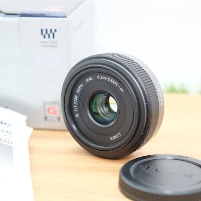 Panasonic LUMIX G 20mm f/1.7 ASPH H-H020 Lens Black  W/ Box Japan [Mint] #1124A - Image 1 of 4