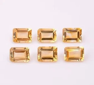 Topacio dorado citrino 10 piezas 6x4 mm corte esmeralda piedras preciosas sueltas para joyería - Imagen 1 de 1