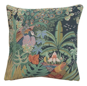 Jungle and Two Birds French Tapestry Cushion Pillow Covers Decor New 19x19 inch - Picture 1 of 6