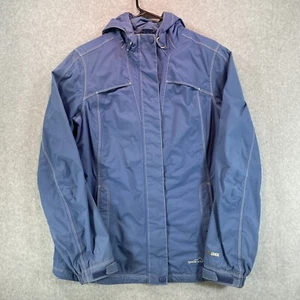 Eddie Bauer Jacket Women’s Medium Blue WeatherEdge Waterproof Parka Hooded Zip - Picture 1 of 14
