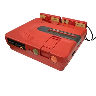 Console Twin Famicom SHARP AN-500R vermelho funcionando raro usado - Imagem 1 de 4