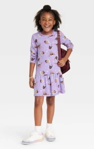 Disney NEW♈Girl's Printed knit Dress Encanto size L (10-12)~Lilac/turq./tan - Picture 1 of 3