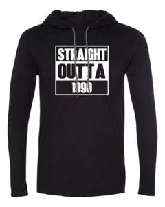 Mens Hooded Straight Outta 1990 T-Shirt 33 Years of Being 33rd Birthday Gift Tee - Picture 1 of 3