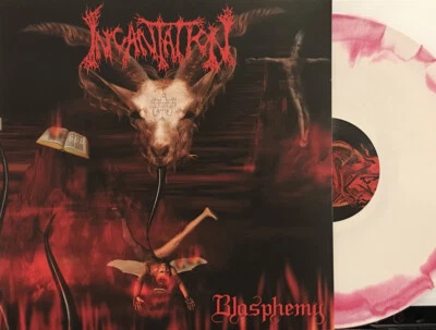 Incantation – Blasphemy LP 2022 Hells Headbangers HELLS LP 283 [White/Red Swirl] - Image 1 of 4