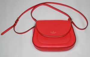 Kate Spade Medium Flap Shoulder Crossbody Leila Geranium Red Purse - Picture 1 of 7