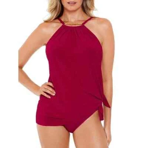 Magicsuit by Miraclesuit Sz 8 Women Parker Swimdress Swimsuit Vamp Red One-Piece - Picture 1 of 14