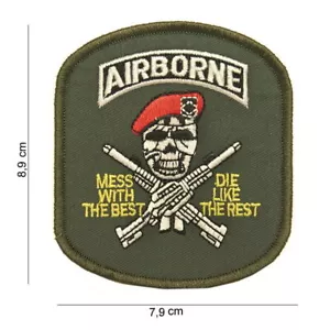 US Army Parche Airborne Mess Con The Best La Like The Rest Marines WK2 WWII Nam - Imagen 1 de 1