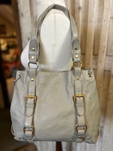 Bolso de hombro gris Ri2K cuero suave dos correas cubo - Imagen 1 de 7
