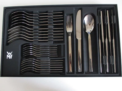 WMF LYRIC 30-TEILIG MIDNIGHT EDITION MONOBLOCMESSER CROMARGAN EDELSTAHL POLIERT - Bild 1 von 4