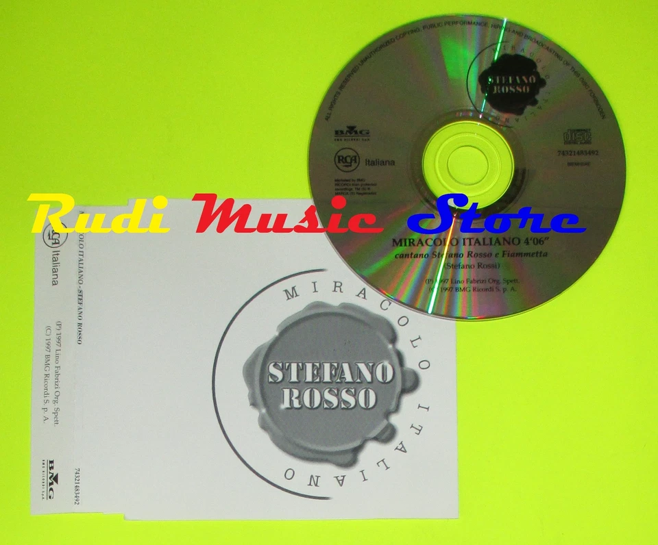 CD Singolo STEFANO ROSSO Miracolo Italiano PROMO Italia 1997 BMG no mc dvd (S32) - Immagine 1 di 1