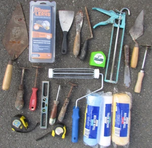 Job Lot of Decorators Painters Scrapers Rollers Trowel etc Decorating Tools - Picture 1 of 3