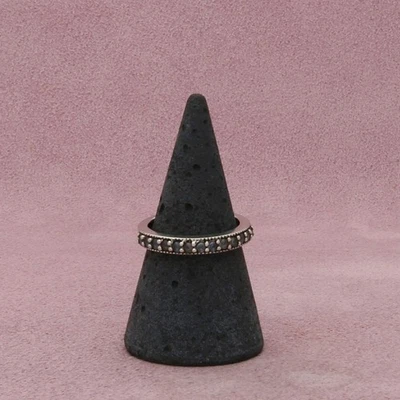 Anillo banda pila aguamarina plata esterlina talla 7 Foto 1 de 3