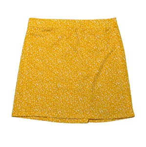 Ripskirt Hawaii Damast zitrusgelb Blumen Schwimmen Abdeckung Rock Große Länge 2 Neu ohne Etikett - Bild 1 von 7