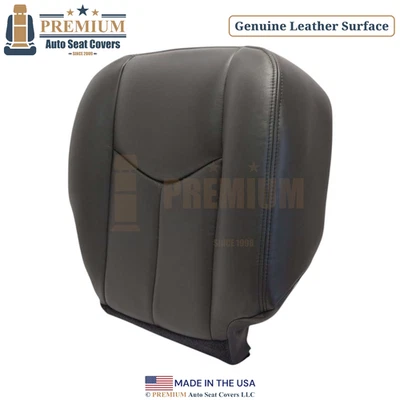 Cubierta de asiento inferior del conductor de cuero genuino para Chevy Avalanche 2003-2006 peltre oscuro Foto 1 de 4