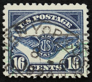 U.S. Used Stamp Scott #C5 16c Air Mail. VF - XF Jumbo. Lovely NY CDS Cancel. - Picture 1 of 2