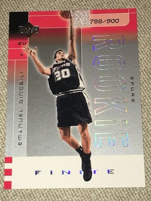 EMANUEL MANU GINOBILI 2002 UPPER DECK FINITE SP RC #788/900 SPURS - Image 1 of 3