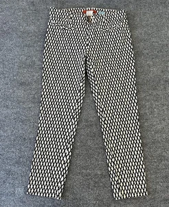 Cartonnier Anthropologie Damenhose 4 schwarz weiß Charlie Knöchel geometrisches Muster - Bild 1 von 10