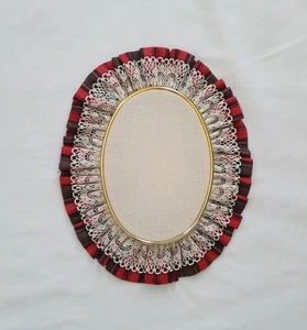 Vintage The Needle Crafter Aida Embroidery Oval Hoop Christmas Fabric & Lace - Picture 1 of 4