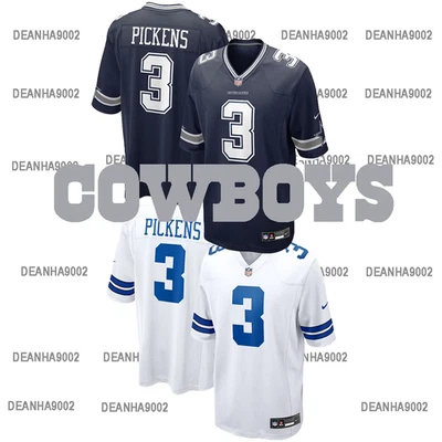 Camiseta cosida limitada George Pickens Cowboys #3 para hombre Foto 1 de 4