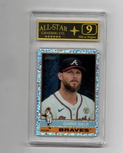 CHRIS SALE 2025 Topps Heritage Chrome Silver Sparkle #257 GRADED ASG "9" - Picture 1 of 2