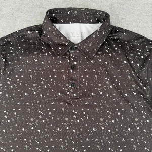 Camisa Polo Bylt Performance Hombre Mediana Negra Pintura Absorbe Salpicaduras Golf Elastizada - Imagen 1 de 10