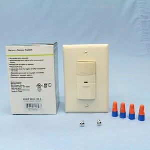 Cooper Almond Manual Passive Infrared Vacancy Sensor 120V 600W VSW-P-0801-120 - Picture 1 of 7