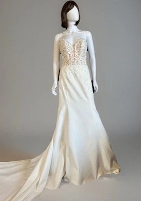 Corset Top Wedding Dress W/beaded Venice Lace Appliqué “Sincerity” Sz10 $1300 - Image 1 of 4