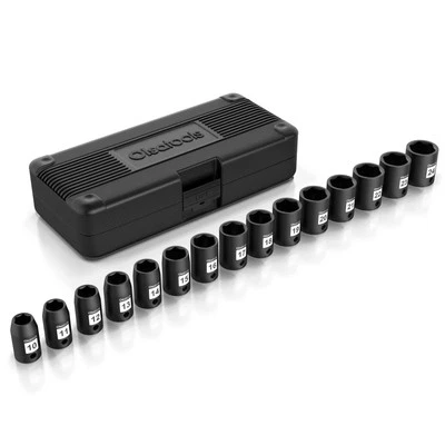 1/2" Drive Cr-Mo Shallow Impact Socket Set | Professional-Grade CrMo | 6-Poin... - Image 1 of 4