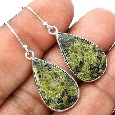 Dragon Blood Stone - South Africa 925 Sterling Silver Earrings Jewelry E-1001 - Image 1 of 4