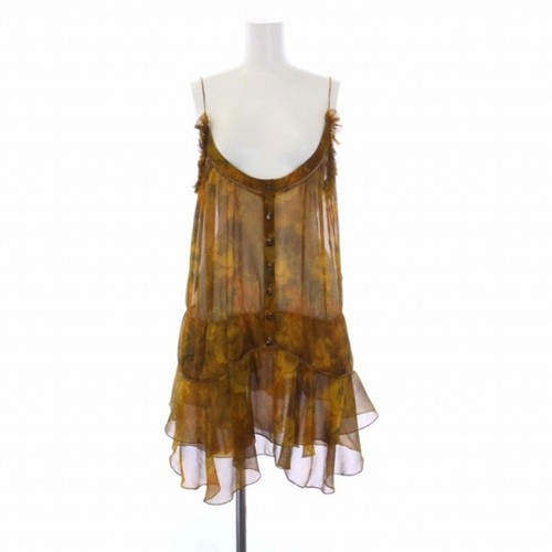 Abito Cami Dsquared DSQUARED2 Trasparente Motivo Totale Pizzo a Livelli 36 S Marrone DK