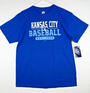 Talla L - Majestic Kansas City Royals Camiseta Gráfica de Béisbol Azul - Imagen 1 de 7