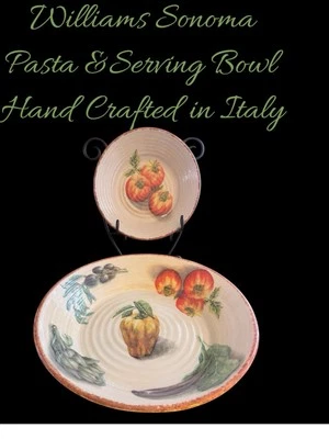 Williams Sonoma 14,5" tigela grande de macarrão e tigela de servir 10" ~ Le Jardin Potager - Imagem 1 de 4
