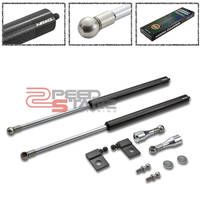 NRG AMORTIGUADOR CAPÓ HIDRÁULICO ACERO INOXIDABLE JDM PARA 89-94 NISSAN 240SX S13 FIBRA DE CARBONO Foto 1 de 1
