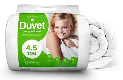CHILTERN HOMES Polycotton White Duvet Bed Luxury Cover Filling Hotel Quality Bedding 4.5 Tog