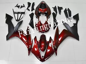 Fit for YZF 2004 2005 2006 R1 Candy Red Matte Black ABS Injection Fairing Kit - Picture 1 of 7