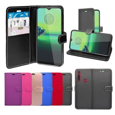 For Motorola G8 Play Case Wallet Flip PU Leather Stand Card Slot Pouch Cover - Image 1 of 4